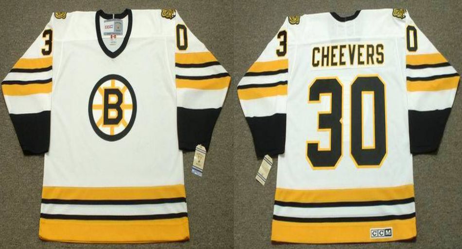 2019 Men Boston Bruins #30 Cheevers White CCM NHL jerseys1